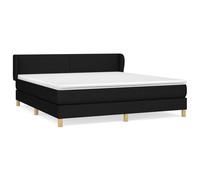 vidaXL Lit à sommier tapissier avec matelas Noir 160x200 cm Tissu