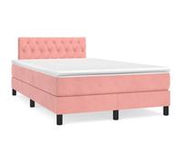 vidaXL Lit à sommier tapissier avec matelas Rose 120x200 cm Velours