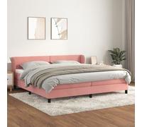 vidaXL Lit à sommier tapissier avec matelas Rose 200x200 cm Velours