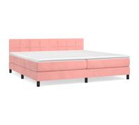 vidaXL Lit à sommier tapissier avec matelas Rose 200x200 cm Velours