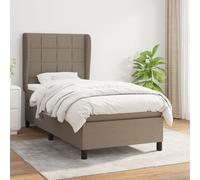 Vidaxl Lit à Sommier Tapissier Avec Matelas Taupe 100x200 Cm Tissu