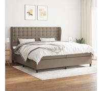 Vidaxl Lit à Sommier Tapissier Avec Matelas Taupe 200x200 Cm Tissu