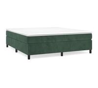 vidaXL Boxspring met matras fluweel donkergroen 200x200 cm3144702 Vert G