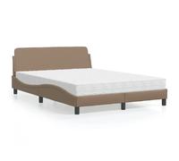 vidaXL Lit avec matelas Dover cappuccino 140x190 cm similicuir
