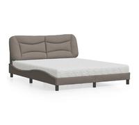 vidaXL Lit avec matelas Hvar taupe 160x200 cm tissu