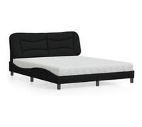 vidaXL Lit avec matelas noir 160x200 cm tissu, meuble de chambre à coucher, lit double, cadre de lit incurvé, sommier, lit 3208543 Noir G