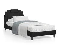 vidaXL Lit avec matelas noir 90x190 cm similicuir