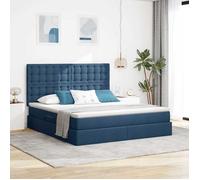 vidaXL Lit avec rangement et matelas Bleu 180 x 200 cm Polyester 3371927