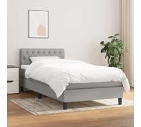 Boxspring met matras stof lichtgrijs 90x200 cm3140265
