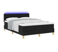 vidaXL Lit avec sommier à ressorts et matelas noir 160x200 cm en tissu
