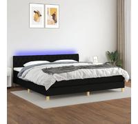 Boxspring met matras en LED stof zwart 200x200 cm3133983