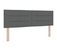 vidaXL Lit avec sommier et matelas Gris foncé 160x200 cm Tissu, vidaXL Tête de lit design lignes Gris foncé 160 cm Tissu