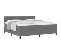 vidaXL Lit avec sommier + matelas Gris 200x200 cm Tissu en velours côtelé Gris