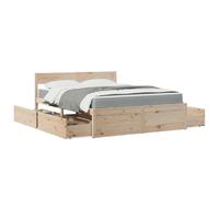 vidaXL Lit avec tiroirs et matelas 160x200 cm bois de pin massif Multicolore