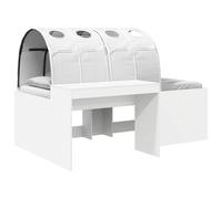 vidaXL Lit avec Tunnel 3 pc Blanc Bois d'ingénierie
