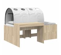 vidaXL Lit avec Tunnel 3 pc Chêne Sonoma et Blanc Bois d'ingénierie