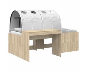 vidaXL Lit avec Tunnel 3 pc Chêne Sonoma et Blanc Bois d'ingénierie