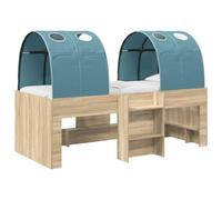 vidaXL Lit avec Tunnel 3 pc Chêne Sonoma et Bleu Clair