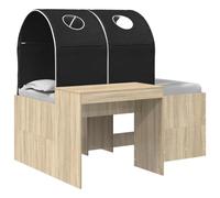 vidaXL Lit avec Tunnel 3 pc Chêne Sonoma et Noir Bois d'ingénierie