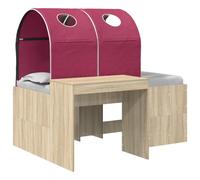 vidaXL Lit avec Tunnel 3 pc Chêne Sonoma et Rouge Bois d'ingénierie