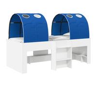 vidaXL Lit avec Tunnel 4 pcs Blanc et Bleu Bois d'ingénierie, Idées de Chambre Moderne,rectangulaire Chic, Rangement sous Le lit stylé, Cadre élégant, Design Minimaliste