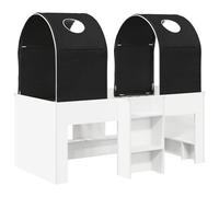 vidaXL Lit avec Tunnel 4 pcs Blanc et noir Bois d'ingénierie