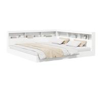 vidaXL Lit Bibliothèque Blanc 180 x 200 cm Bois d'ingénierie, Lit Moderne, résistant, Solutions de Rangement rectangulaires, Meubles en Bois, bibliothèque Pratique