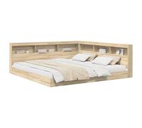 Lit bibliothèque chêne Sonoma 180x200 cm en bois aggloméré 3335745