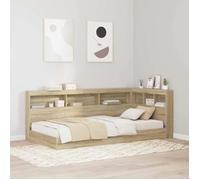 vidaXL Lit Bibliothèque Chêne Sonoma 75 x 190 cm Bois d'ingénierie 3335755