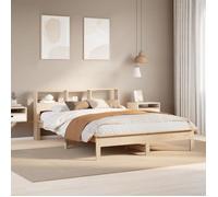 vidaXL Lit bibliothèque sans matelas 120x200 cm bois de pin massif, lit, meuble de chambre à coucher, lit avec rangement, 855714