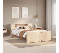 vidaXL Lit bibliothèque sans matelas 135x190 cm bois de pin massif, lit, meuble de chambre à coucher, lit avec rangement, 3322431