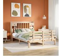 vidaXL Lit bibliothèque sans matelas 140x190 cm bois de pin massif 3322788
