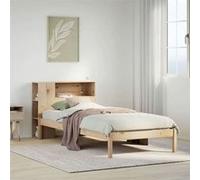 vidaXL Lit bibliothèque sans matelas 75x190 cm bois de pin massif Marron