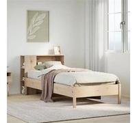 vidaXL Lit bibliothèque sans matelas 75x190 cm bois de pin massif Marron