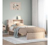vidaXL Lit bibliothèque sans matelas 75x190 cm bois de pin massif Marron