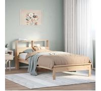vidaXL Lit bibliothèque sans matelas 75x190 cm bois de pin massif Marron
