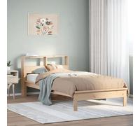 vidaXL Lit bibliothèque sans matelas 75x190 cm bois de pin massif Marron