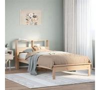 vidaXL Lit bibliothèque sans matelas 90x190 cm bois de pin massif, lit, meuble de chambre à coucher, lit avec rangement, lit 855732 Beige