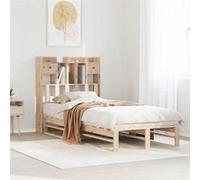 vidaXL Lit bibliothèque sans matelas 90x200 cm bois de pin massif 3323950 Marron