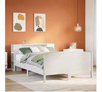 vidaXL Lit bibliothèque sans matelas blanc 140x190 cm bois pin massif 3323072