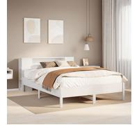 vidaXL Lit bibliothèque sans matelas blanc 140x200 cm bois pin massif 3322832