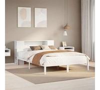 vidaXL Lit bibliothèque sans matelas blanc 150x200 cm bois pin massif