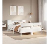 vidaXL Lit bibliothèque sans matelas blanc 150x200 cm bois pin massif