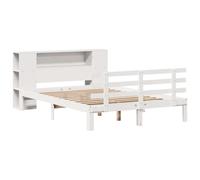 vidaXL Lit bibliothèque sans Matelas Blanc 160 x 200 cm en pin Massif