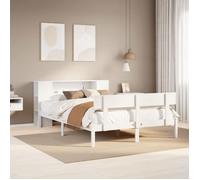 vidaXL Lit bibliothèque sans matelas blanc 160x200 cm bois pin massif 3321779