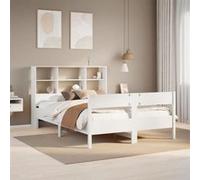 vidaXL Lit bibliothèque sans matelas blanc 160x200 cm bois pin massif