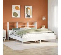 vidaXL Lit bibliothèque sans matelas blanc 180x200 cm bois pin massif 3322862 Blanc G