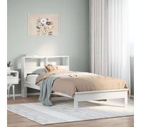vidaXL Lit bibliothèque sans matelas blanc 90x190cm bois de pin massif