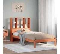 vidaXL Lit bibliothèque sans matelas cire marron 100x200 cm pin massif