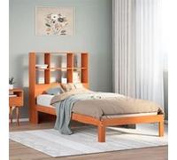 vidaXL Lit bibliothèque sans matelas cire marron 100x200 cm pin massif